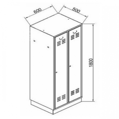 Šatňová skrinka uzatvorená 2-dielna